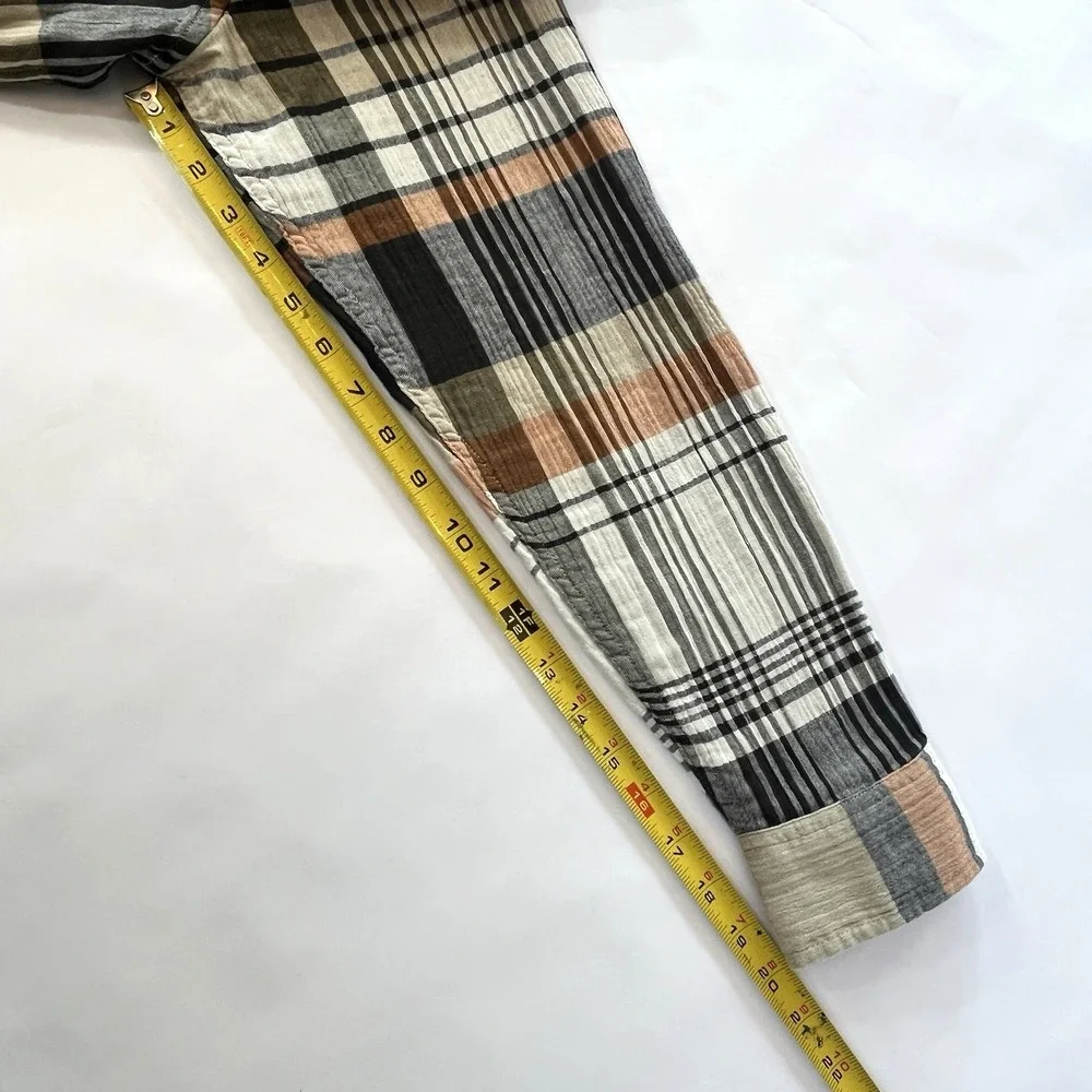 Banana Republic Untucked Shirt Sz M‎ Mens Plaid Slim Fit Double Weave Button Up